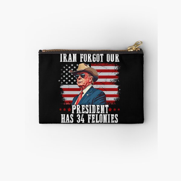 Item preview, Iran Forgot Our President Has 34 Felonies Retro Political Humor designed and sold by SkeletonsDanger.