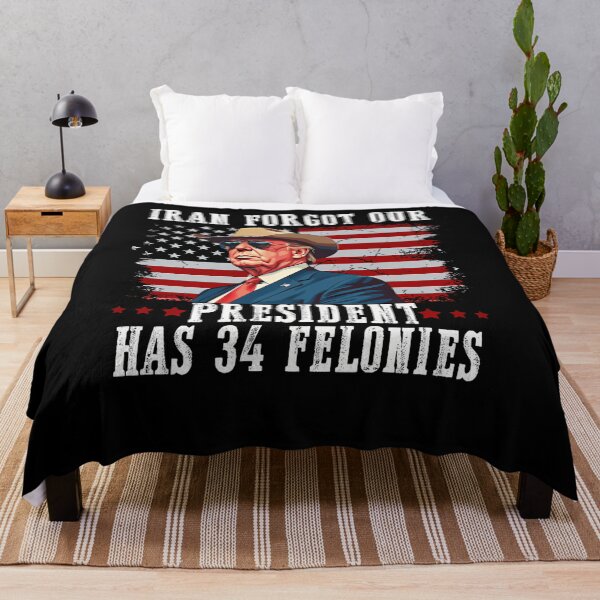 Item preview, Iran Forgot Our President Has 34 Felonies Retro Political Humor designed and sold by SkeletonsDanger.