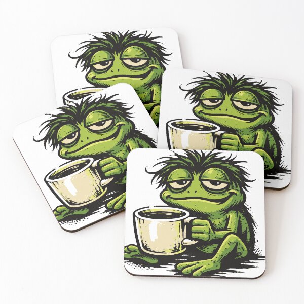 Item preview, A sarcastic tired frog character expressing the classic no sleep mood. The grunge textures and halftone shading add attitude while keeping designed and sold by Dejbar.