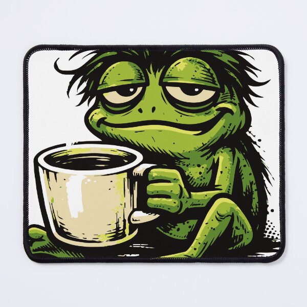 Item preview, A sarcastic tired frog character expressing the classic no sleep mood. The grunge textures and halftone shading add attitude while keeping designed and sold by Dejbar.