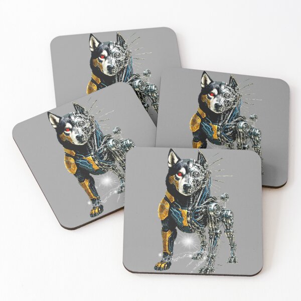 Item preview, Retro Cybernetic Siberian Husky with Exposed Robot Skull designed and sold by Naturalite19.