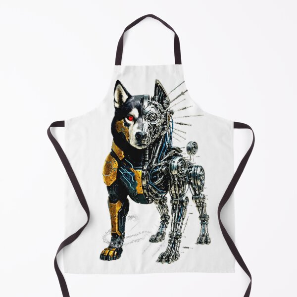 Item preview, Retro Cybernetic Siberian Husky with Exposed Robot Skull designed and sold by Naturalite19.
