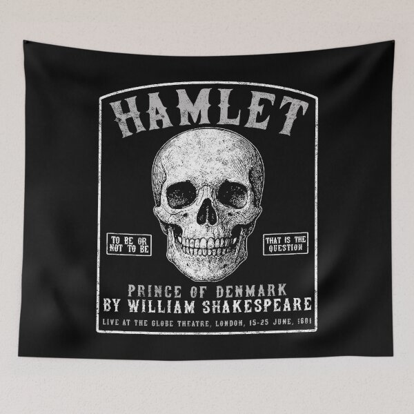 Item preview, Hamlet, William Shakespeare 1601 tour t-shirt, Skull design designed and sold by Proverbial Wisdom Design.