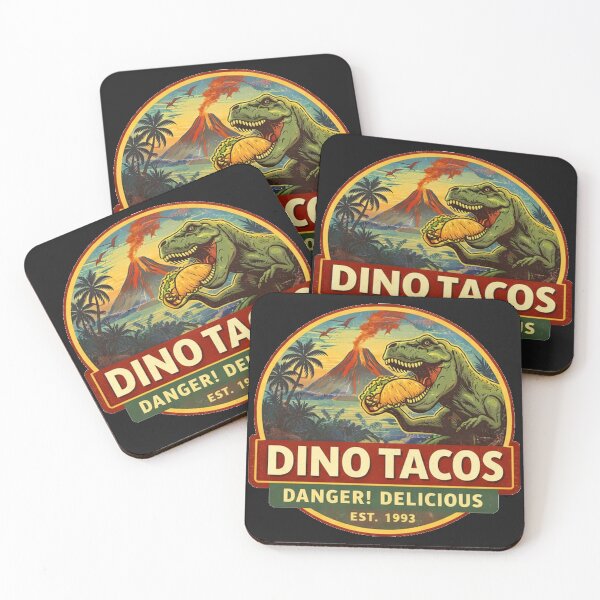 Item preview, Dino Tacos Vintage Taco Stand Logo Funny Dinosaur Taco Shirt designed and sold by GhostDawgs.
