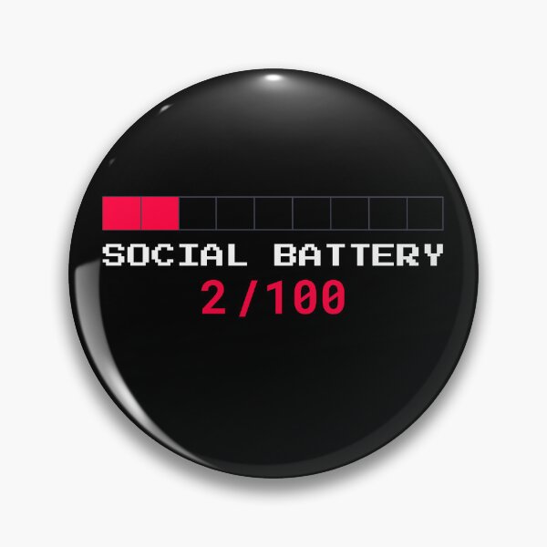 Item preview, Social Battery Low Introvert Gamer 8-Bit Design designed and sold by Becheer.