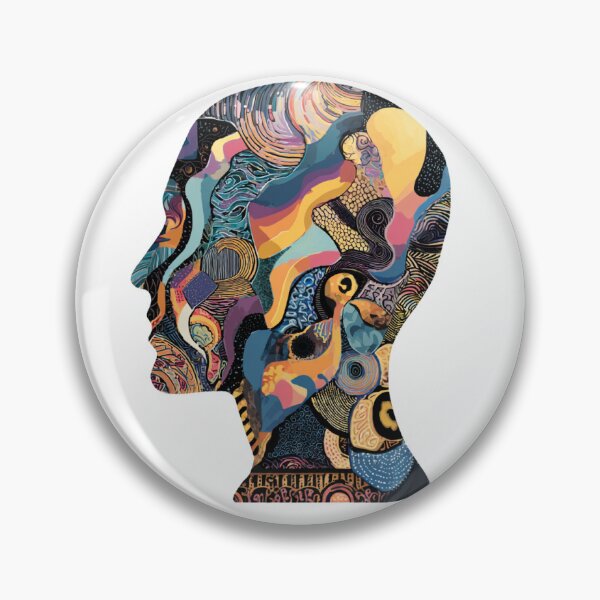 Item preview, Butterflies Flying From Mind – Freedom of Thoughts Surreal Head Sticker designed and sold by GabrielTheMaker.