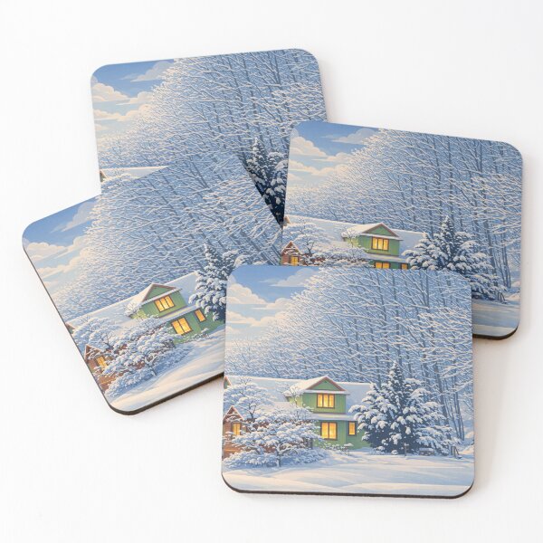 Item preview, Cozy House in a Snowy Winter Forest designed and sold by darekkocurek.