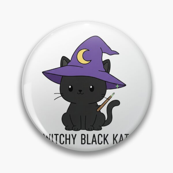 Item preview, Witchy Black Kat - Cute Kawaii Cat Wizard Art designed and sold by Jossartist.