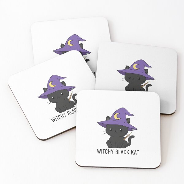 Item preview, Witchy Black Kat - Cute Kawaii Cat Wizard Art designed and sold by Jossartist.