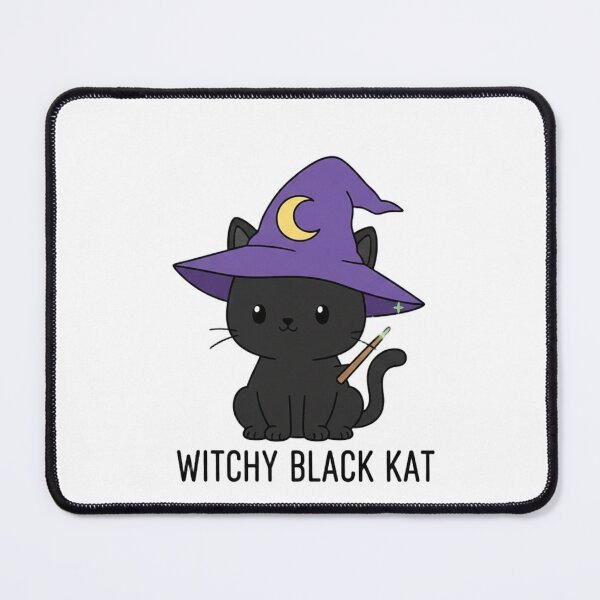 Item preview, Witchy Black Kat - Cute Kawaii Cat Wizard Art designed and sold by Jossartist.