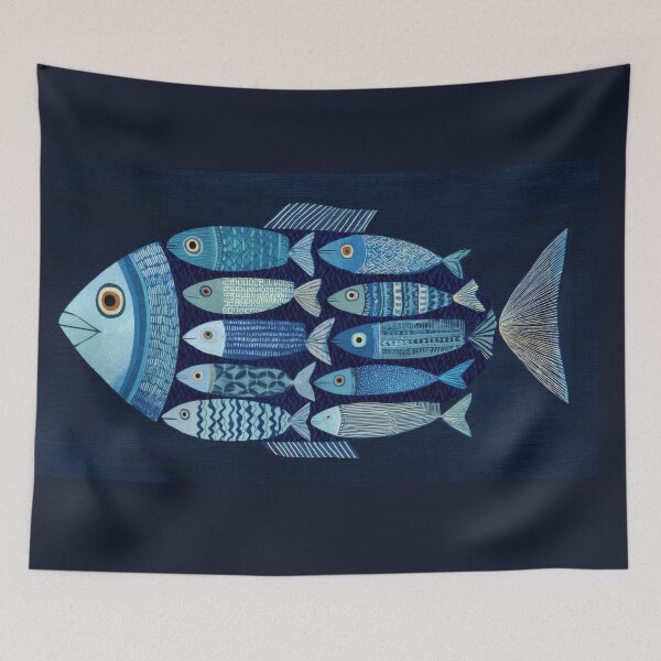 Item preview, Vibrant fish on dark bg designed and sold by anytka.