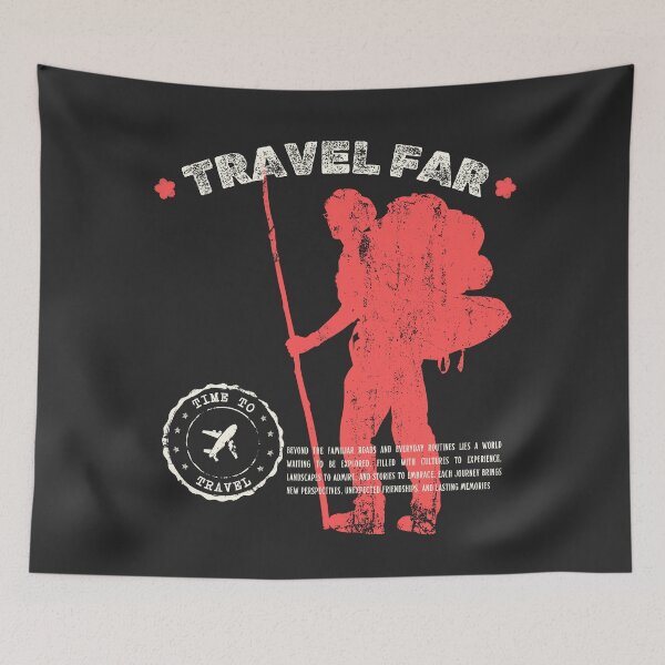 Item preview, Travel Far Backpacker Adventure Design – Explore the World Travel Graphic designed and sold by Gawii.