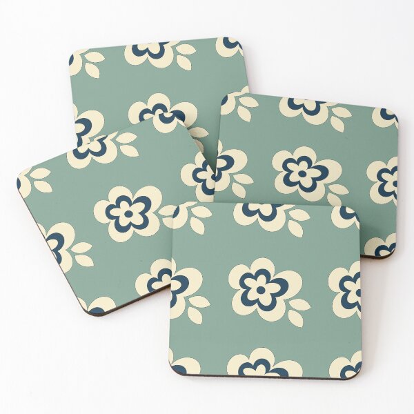 Item preview, Teal floral seamless repeating pattern designed and sold by SeamlessDsign.