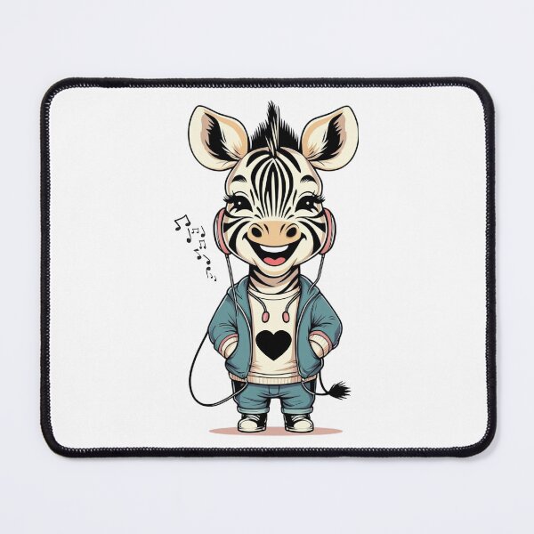 Item preview, Cute Zebra with Headphones designed and sold by yuki-hana.