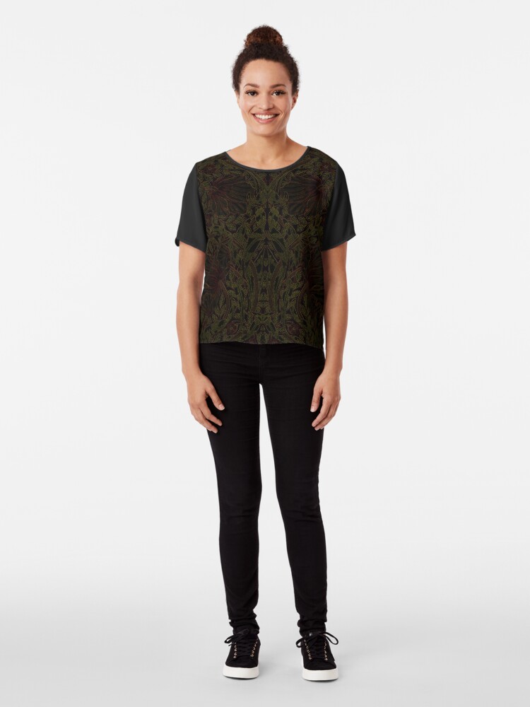 Alternate view of Dark Tapestry - Night Flowers Chiffon Top