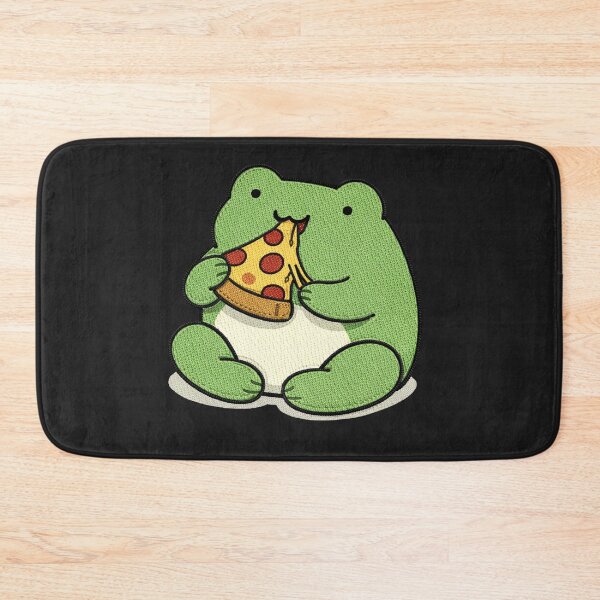 Item preview, Pizza Lover Frog – Cute Kawaii Frog Eating Pizza Cartoon designed and sold by ColorSplash123.