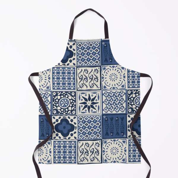 Item preview, Navy rustic mediterranean tile pattern designed and sold by Patternandflow.