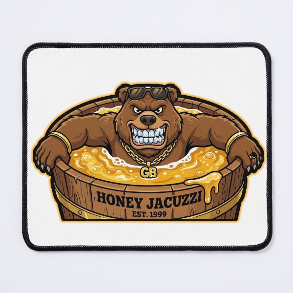 Item preview, GANGSTER BEAR WITH DIAMONG GRILLS BATHING IN HONEYT  designed and sold by Python Designs .