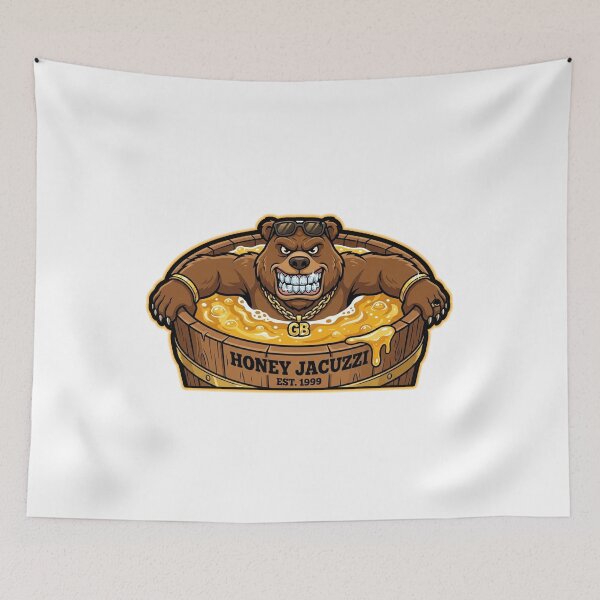 Item preview, GANGSTER BEAR WITH DIAMONG GRILLS BATHING IN HONEYT  designed and sold by Python Designs .