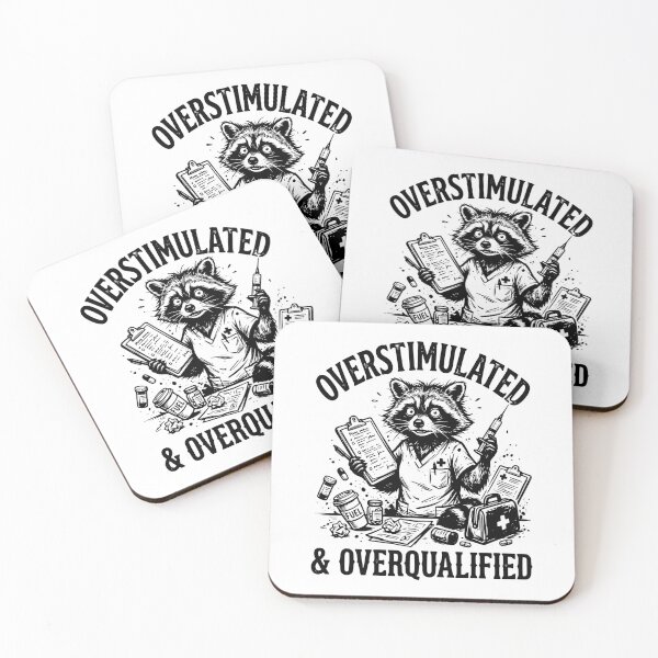 Item preview, Overstimulated and Overqualified Funny Feral Nurse design, Nurse Humor Gift, Burnout Nurse Life Graphic designed and sold by AsturShop.