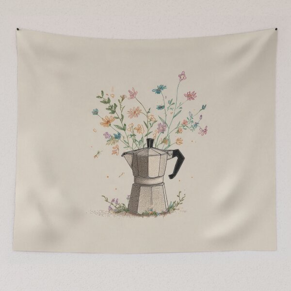 Item preview, Coffee pot with flowers inside designed and sold by anytka.
