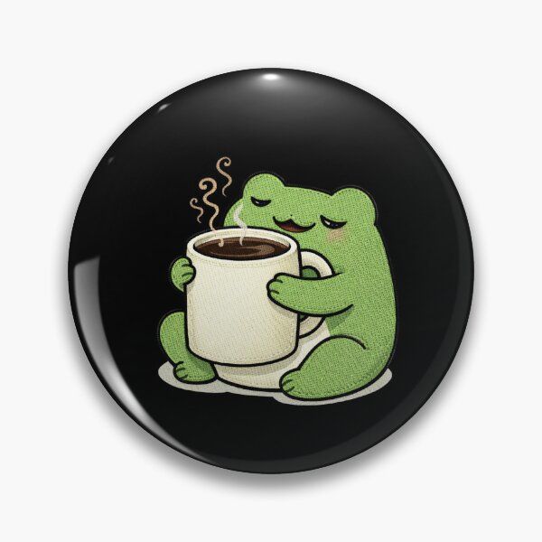 Item preview, Coffee Addict Frog – Funny Sleepy Coffee Lover Frog Mascot designed and sold by ColorSplash123.