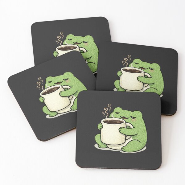 Item preview, Coffee Addict Frog – Funny Sleepy Coffee Lover Frog Mascot designed and sold by ColorSplash123.