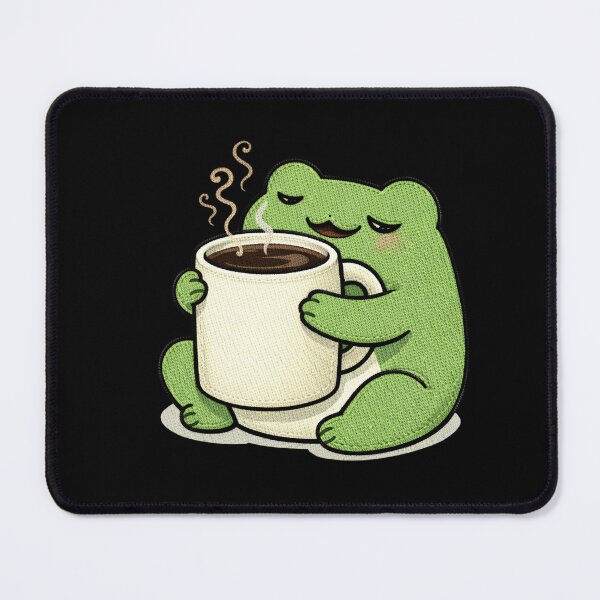 Item preview, Coffee Addict Frog – Funny Sleepy Coffee Lover Frog Mascot designed and sold by ColorSplash123.