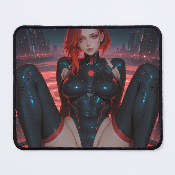 Item preview, Cyberpunk warrior waifu neon, in red and black designed and sold by Planet Utoppia.