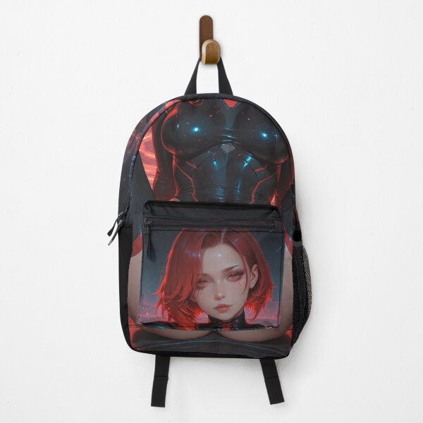 Item preview, Cyberpunk warrior waifu neon, in red and black designed and sold by Planet Utoppia.