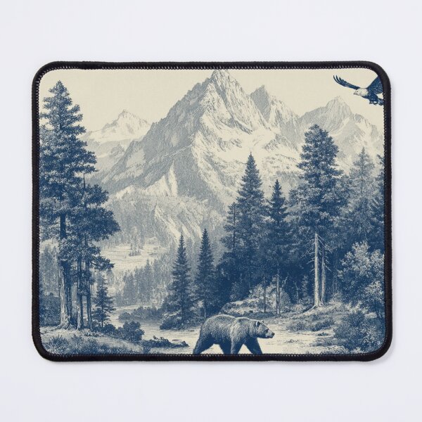 Item preview, Bear and Eagle in Mountains designed and sold by NicolasGlowArt.