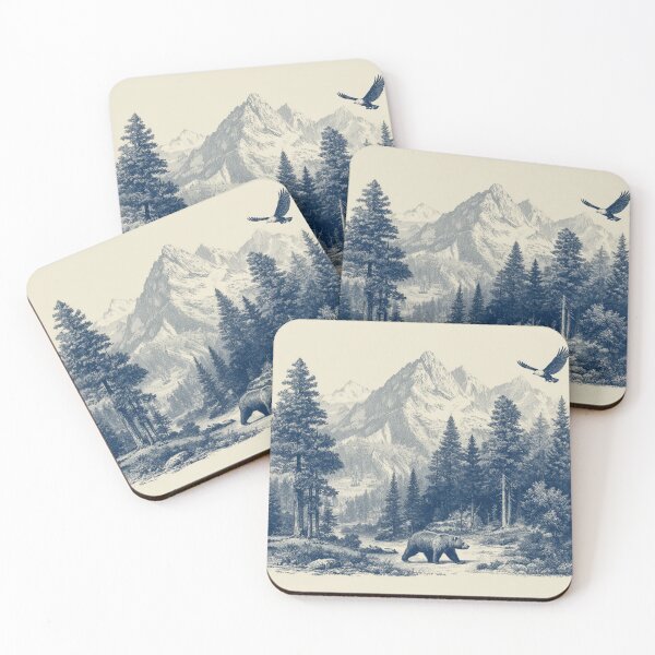 Item preview, Bear and Eagle in Mountains designed and sold by NicolasGlowArt.