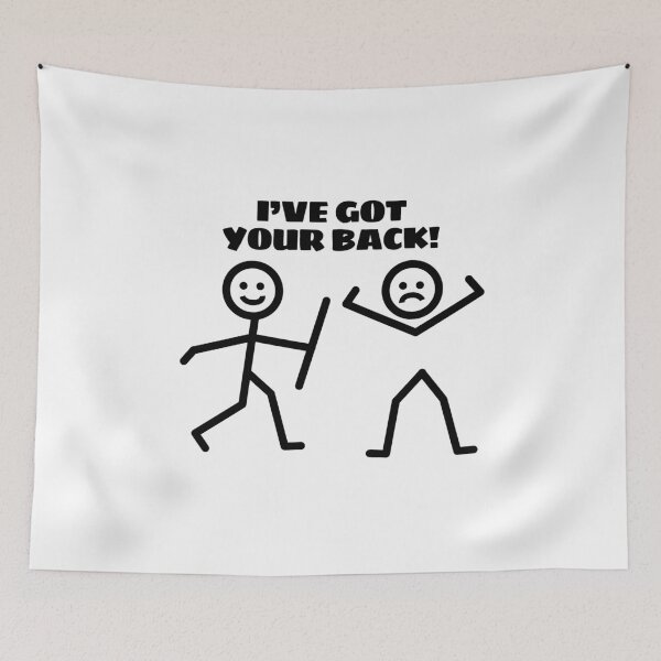 Item preview, I've Got Your Back Funny Stick Figure Humor designed and sold by SassyYetClassy.