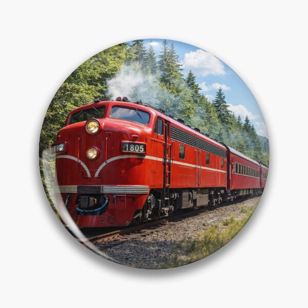 Item preview, Red train crossing the forest landscape designed and sold by JuViRo.
