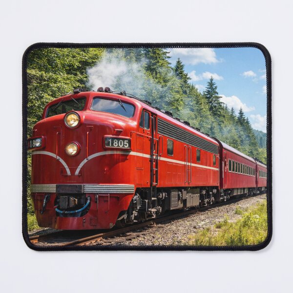 Item preview, Red train crossing the forest landscape designed and sold by JuViRo.