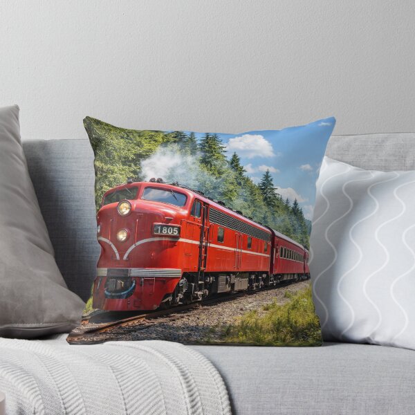 Item preview, Red train crossing the forest landscape designed and sold by JuViRo.
