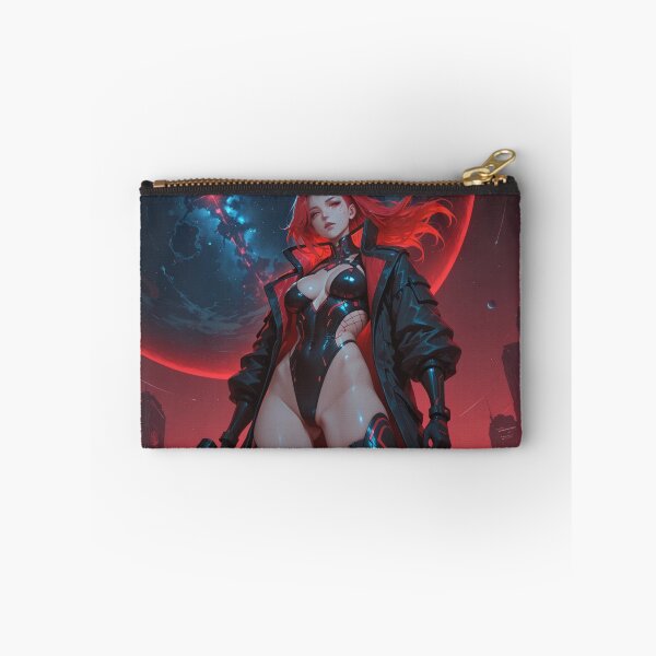 Item preview, Cyberpunk warrior waifu neon, in red and black designed and sold by Planet Utoppia.