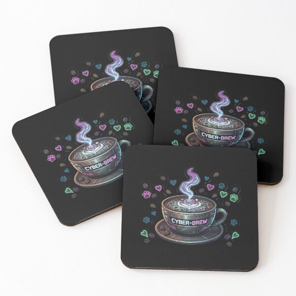 Item preview, Cyber-Brew - Futuristic Neon Coffee Cup & Sci-Fi Barista Art designed and sold by AbulailArt.