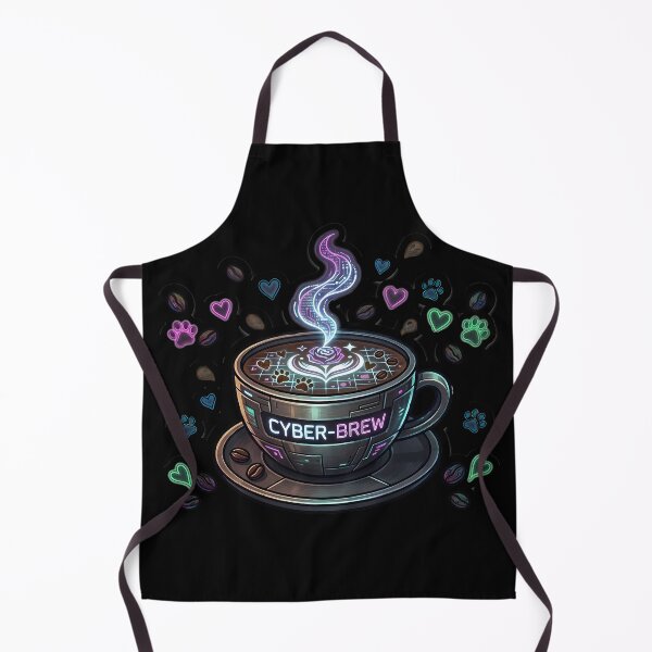 Item preview, Cyber-Brew - Futuristic Neon Coffee Cup & Sci-Fi Barista Art designed and sold by AbulailArt.