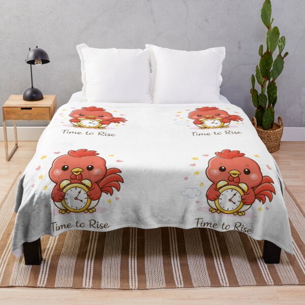 Item preview, Kawaii Red Rooster Holding Alarm Clock - Morning Wake Up Illustration. designed and sold by Lylysun.