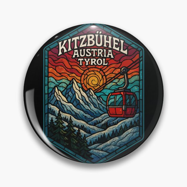 Item preview, Kitzbuhel Austria Gondola Stained Glass Art Travel designed and sold by TomFrontierArt.