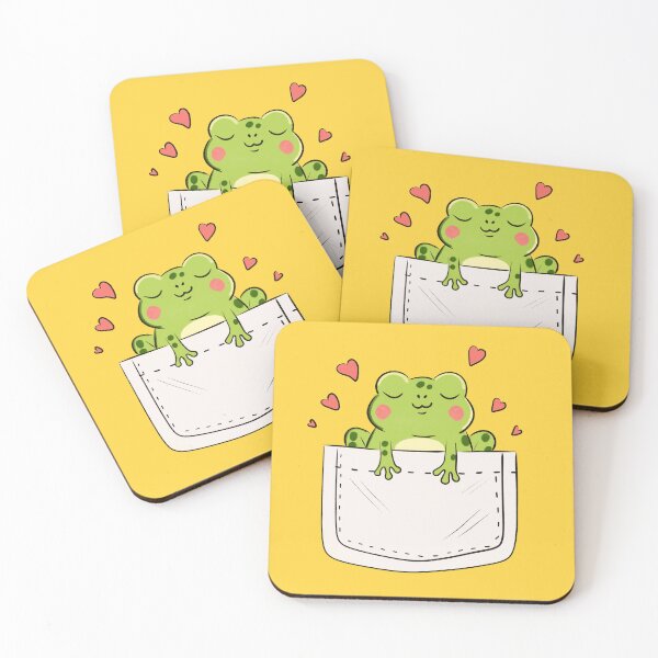Item preview, Cute Frog in Pocket T-Shirt – Kawaii Pocket Frog with Hearts – Adorable Frog Lover Gift designed and sold by SimoesArtistry.