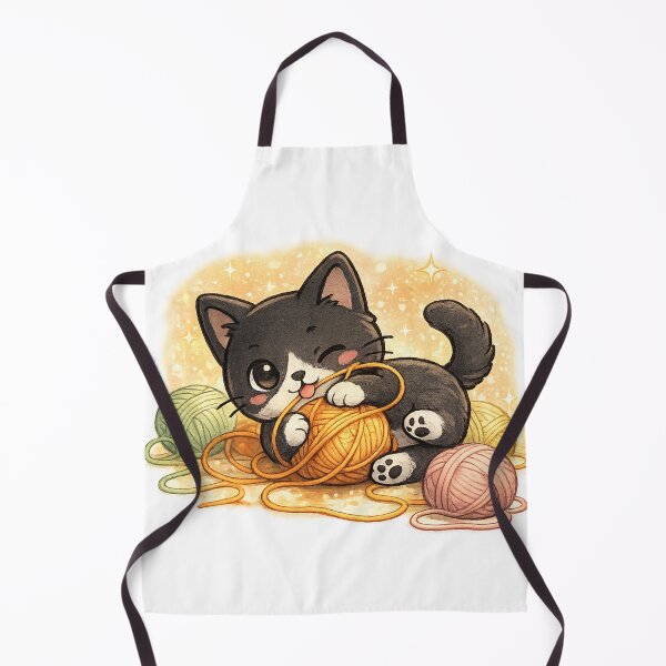 Item preview, Cute Chibi Black Cat Playing With Yarn designed and sold by Minato_Monarch.