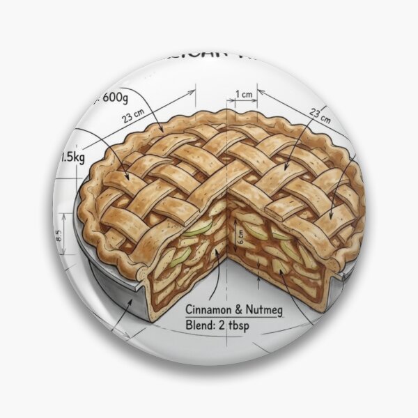 Item preview, American Apple Pie - Technical Drawing with Recipe designed and sold by Rhu Creations.