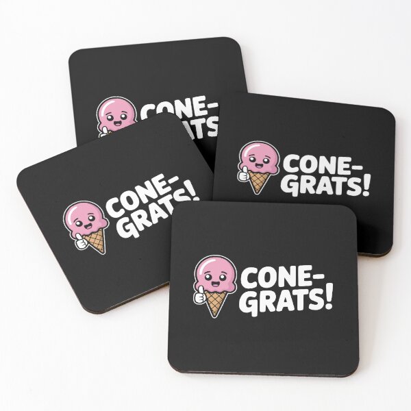 Item preview, Cone-Grats Cute Ice Cream Pun designed and sold by PMCreative.