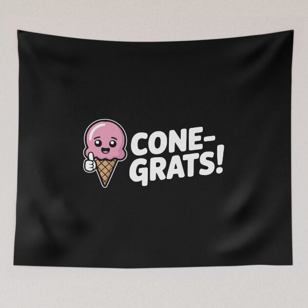 Item preview, Cone-Grats Cute Ice Cream Pun designed and sold by PMCreative.