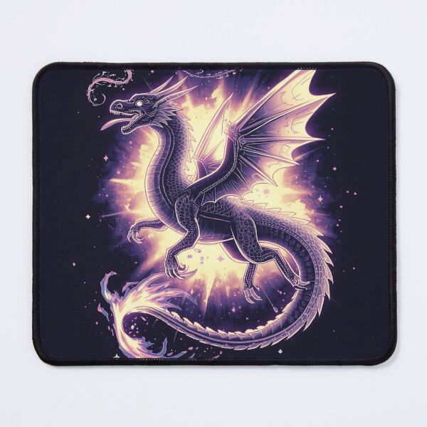 Item preview, A giant crystal dragon flying through a glowing nebula designed and sold by Mitaudesign.