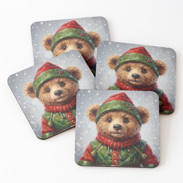 Item preview, Whimsical Christmas Elf Bear Storybook Art designed and sold by Englandbear.