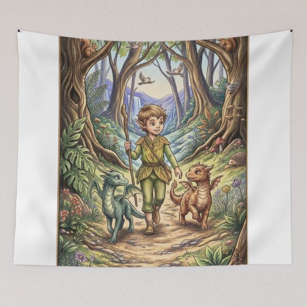 Item preview, A baby dragon and an elf. designed and sold by PP&RAINBOW SHOP.