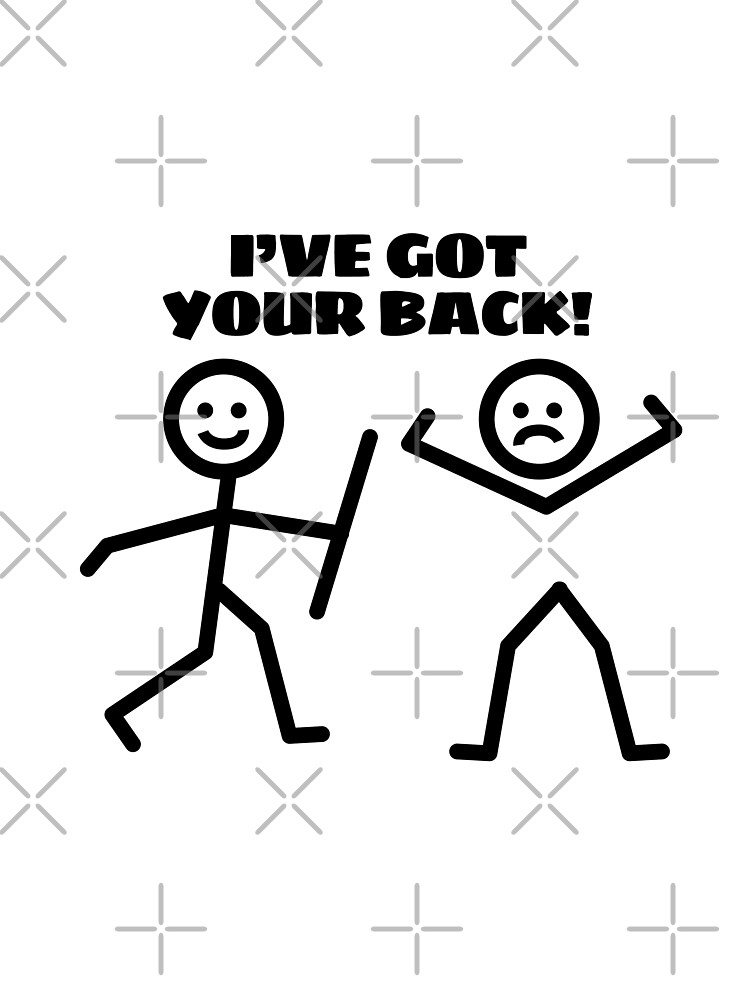 I've got your back! - Funny stick figure meme' Baby Bib